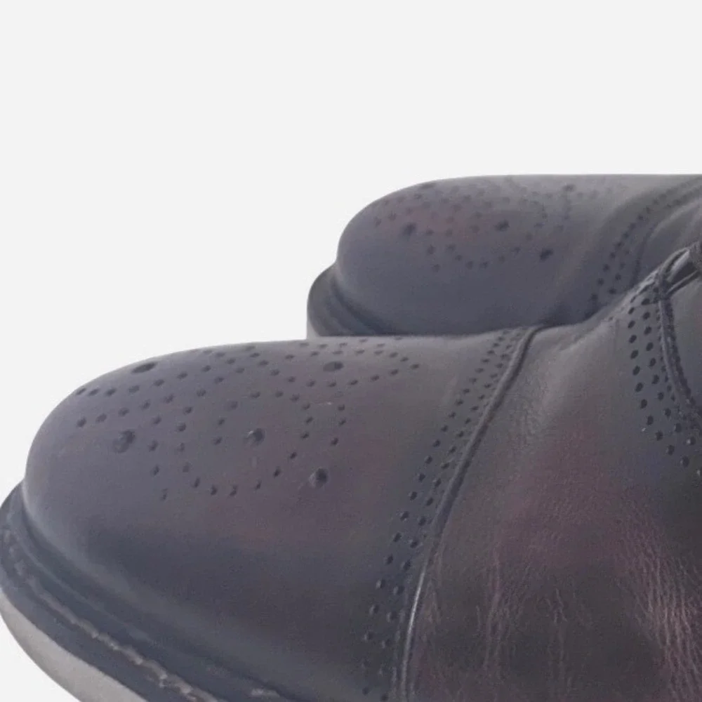Belvedere Mens‎ Brown Leather Wingtip Oxford Brogue Dress Shoes Hybrid Sole 9D